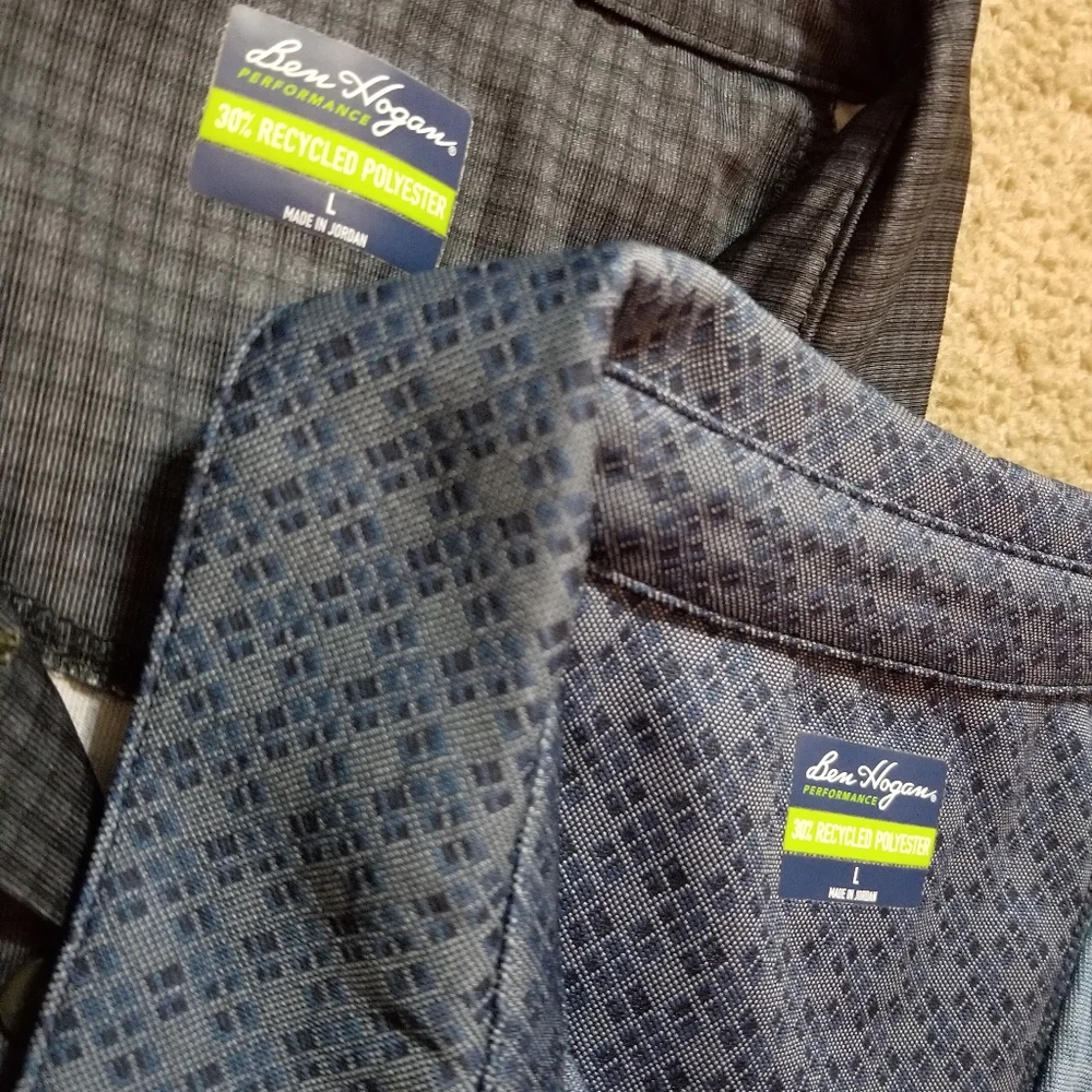 SOLD-2 BEN HOGAN Mens Blue Polo Dress Shirts Bundle/Lot-L - Picture 7 of 7